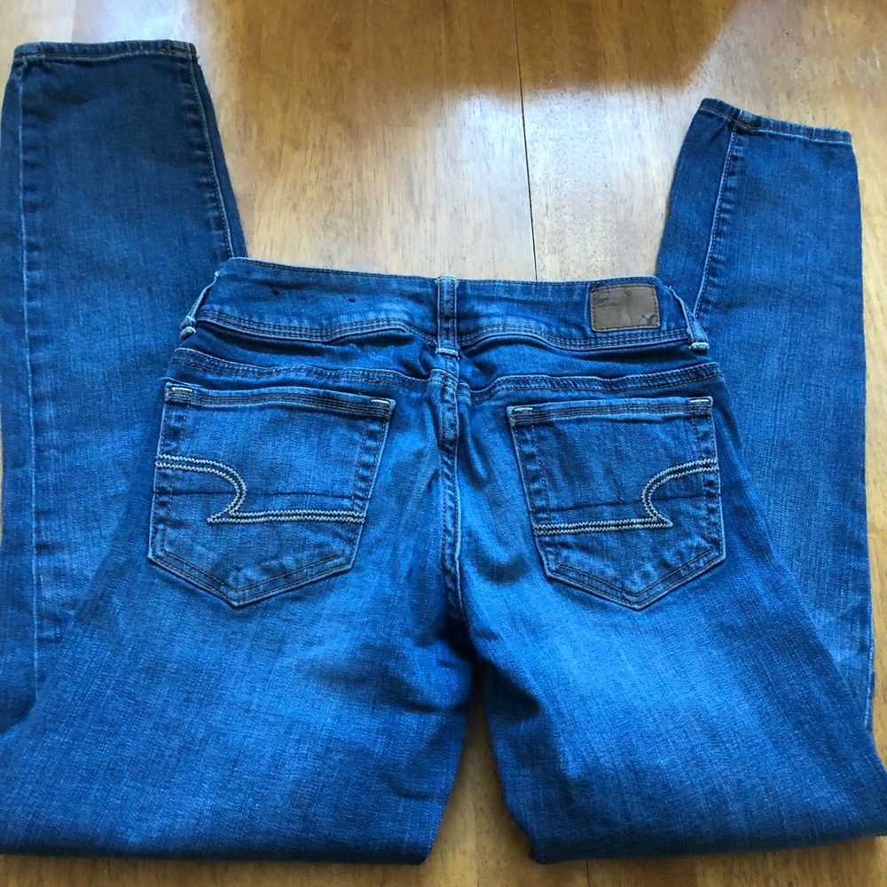 American Eagle stretch denim blue jeans Size 2